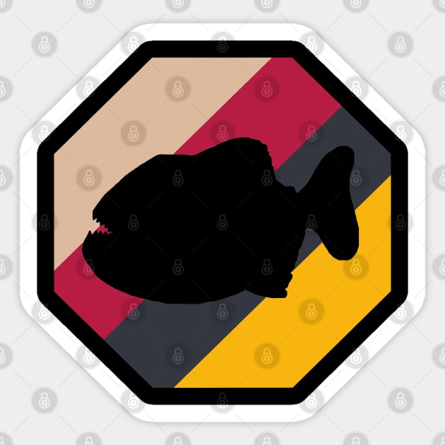 Piranha Loves Fishing Gift Dangerous Fish Sticker by FindYourFavouriteDesign